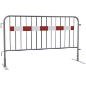 Crowd barrier type SE | Film class 1 | Length: 2.00 m, 14 bars | red / white